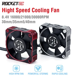 Rocket-RC Metal Cooling Fan 30/35/40mm 8.4V 16000/21000/30000RPM A3 Version T6 Aluminum Frame for RC ESC Motor Heat Dissipation