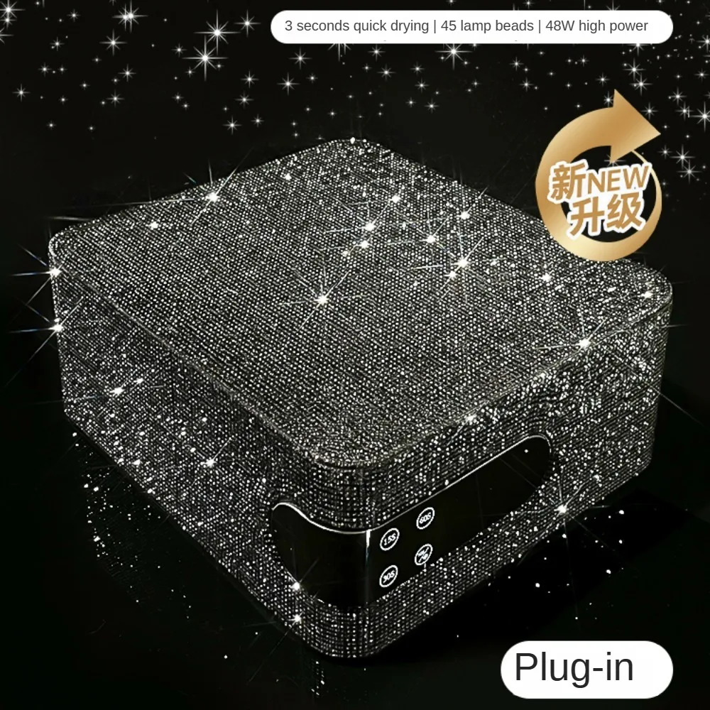 New Upgradey UV Nail Therapy Lamp  Crystal Lamp Beads High Power Fast Drying Without Black Hand Diamond Nail Glue Baking Lamp