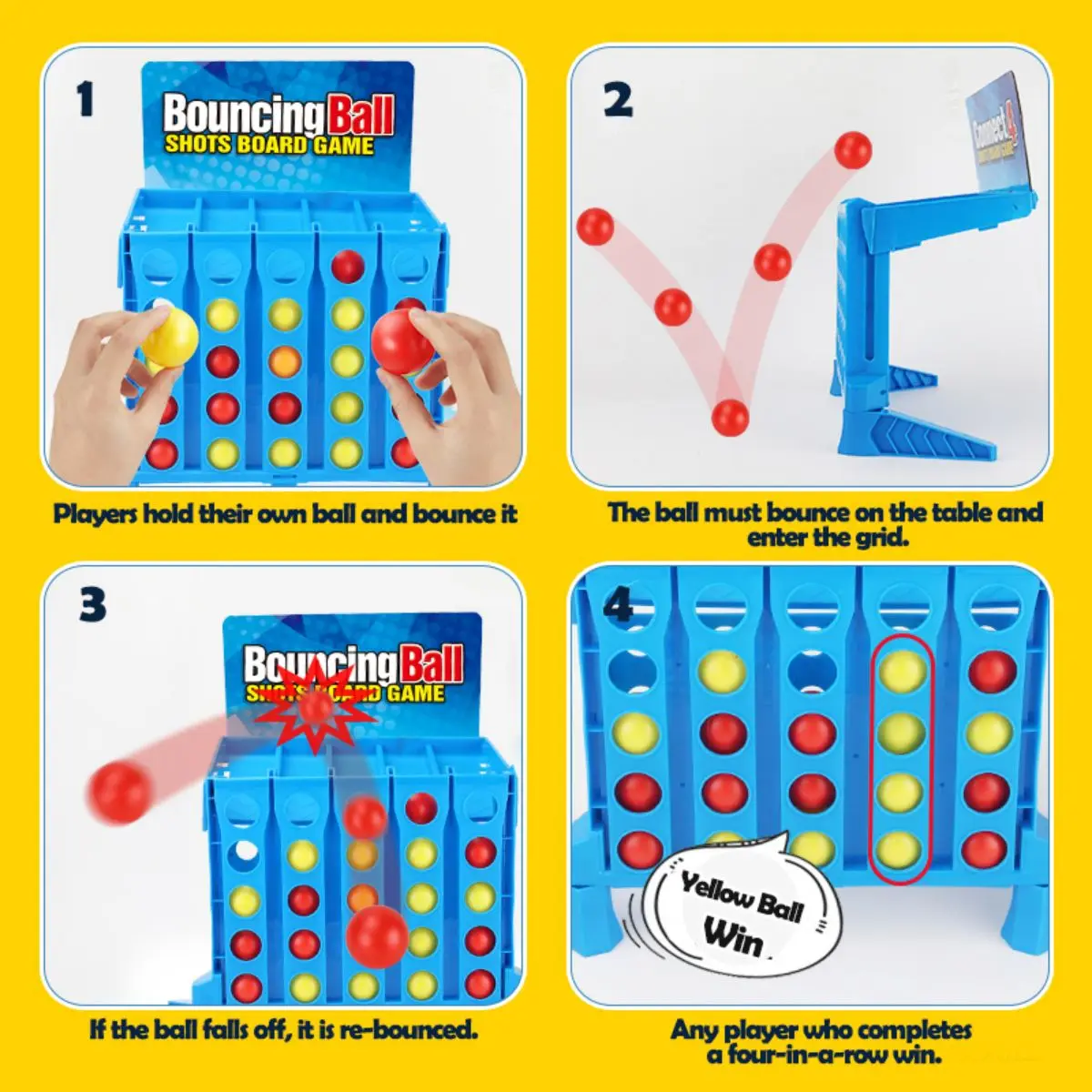 Divertente gioco di strategia Quad-Ball Flip: 8 + età, genitore-figlio, doppia battaglia, sfida cerebrale, portatile e pieghevole, gioco da