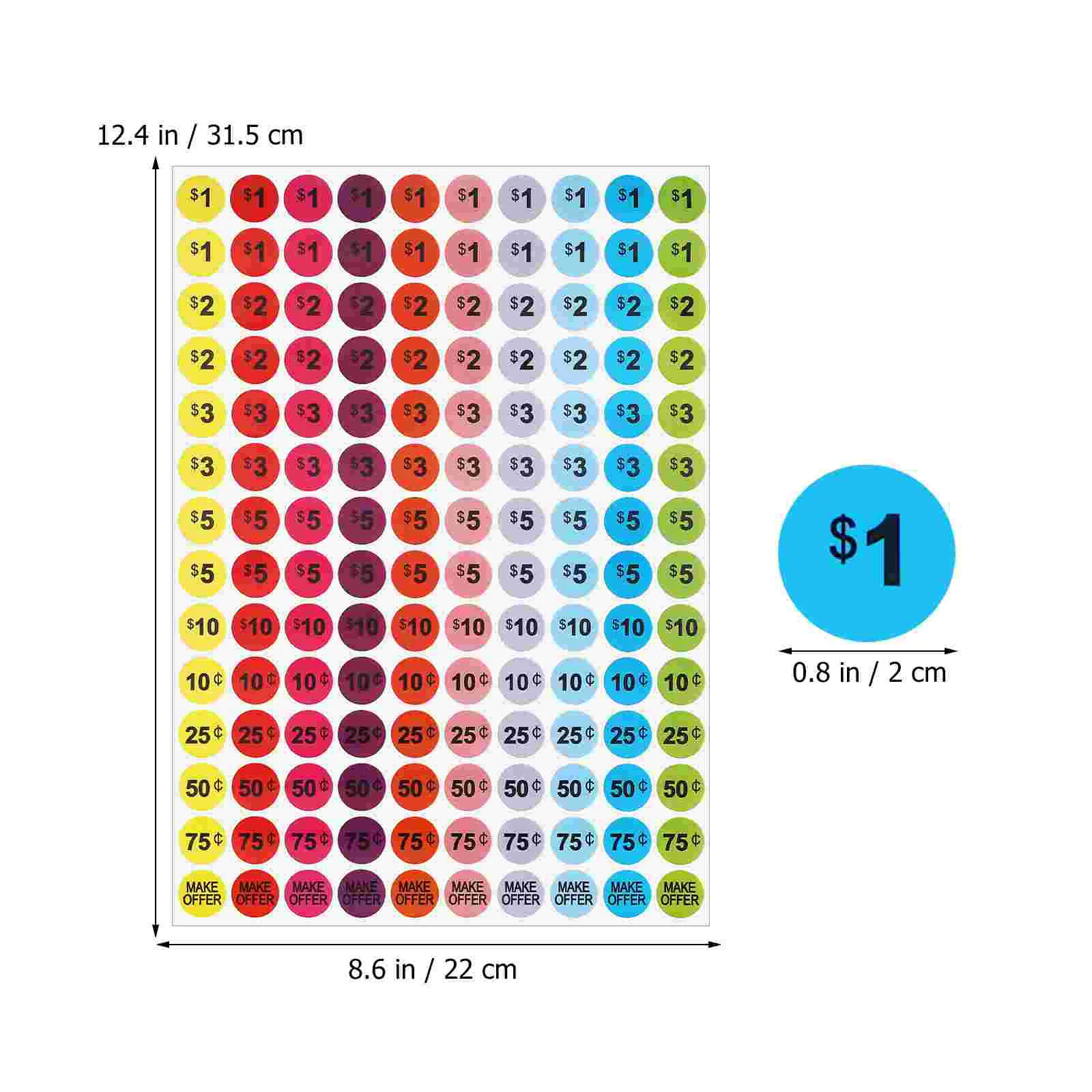 제품 가격 태그 마당 판매 스티커, 차고 용품, 가격 표시 태그, 15 매