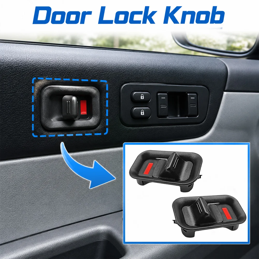 2PCS Door Lock Lever Knob Switche Button for Cadillac Escalade Chevrolet Avalanche Silverado GMC Sierra Yukon 2002-2006 15172121