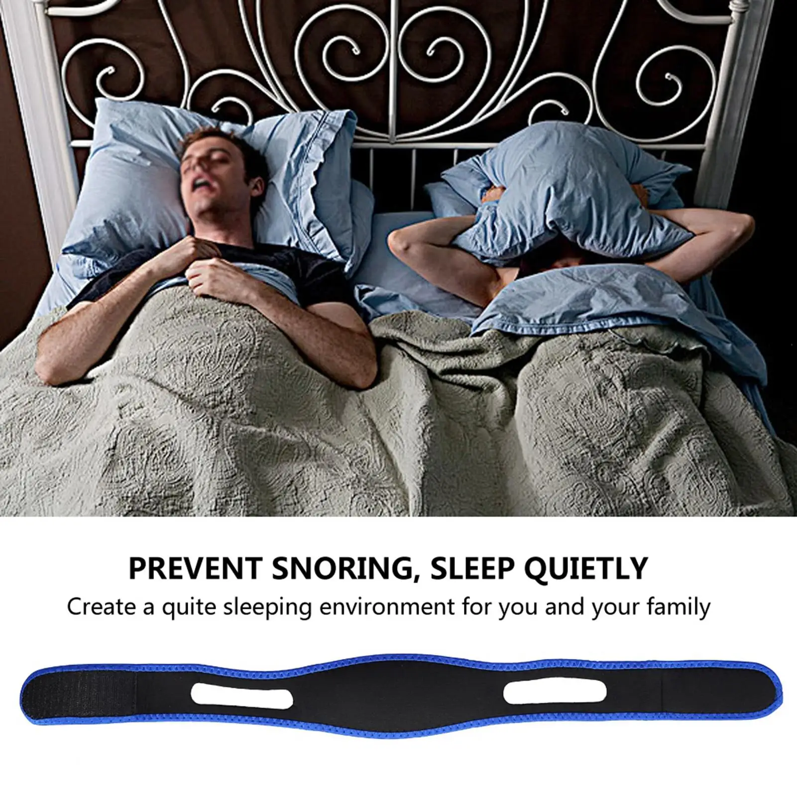 코골이 방지 턱 스트랩 페이스 리프트 지지대 조절 가능한 수면 헤드밴드 슬리밍 마사지기 (코골이 방지용) 7가지 색상 옵션