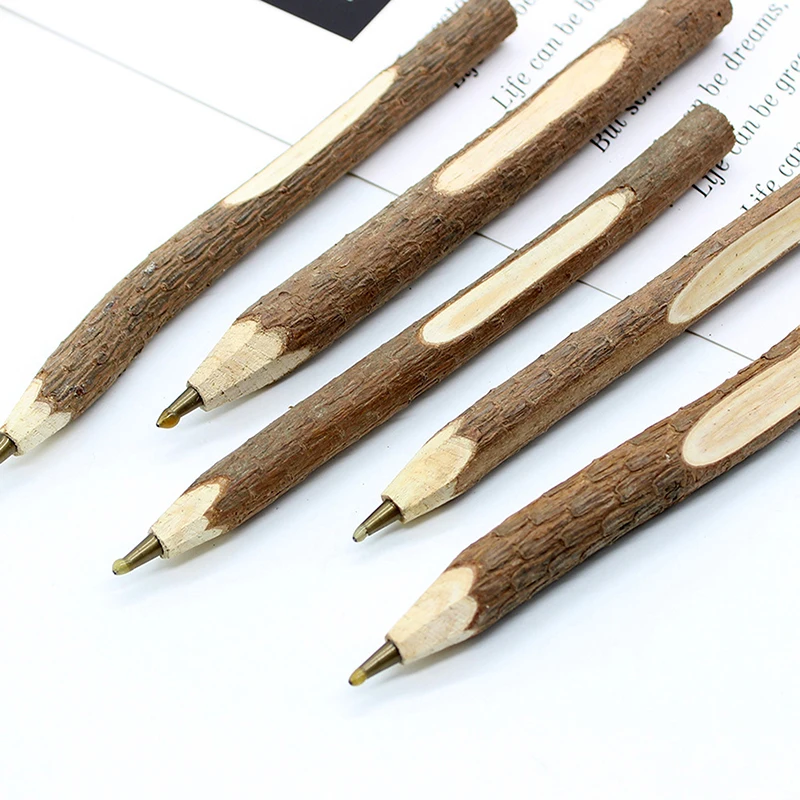 5Pcs Business Office School Wedding Party Real Wooden Ballpoint Pens Branch Ballpoint Pens Wood Ballpoint Pen