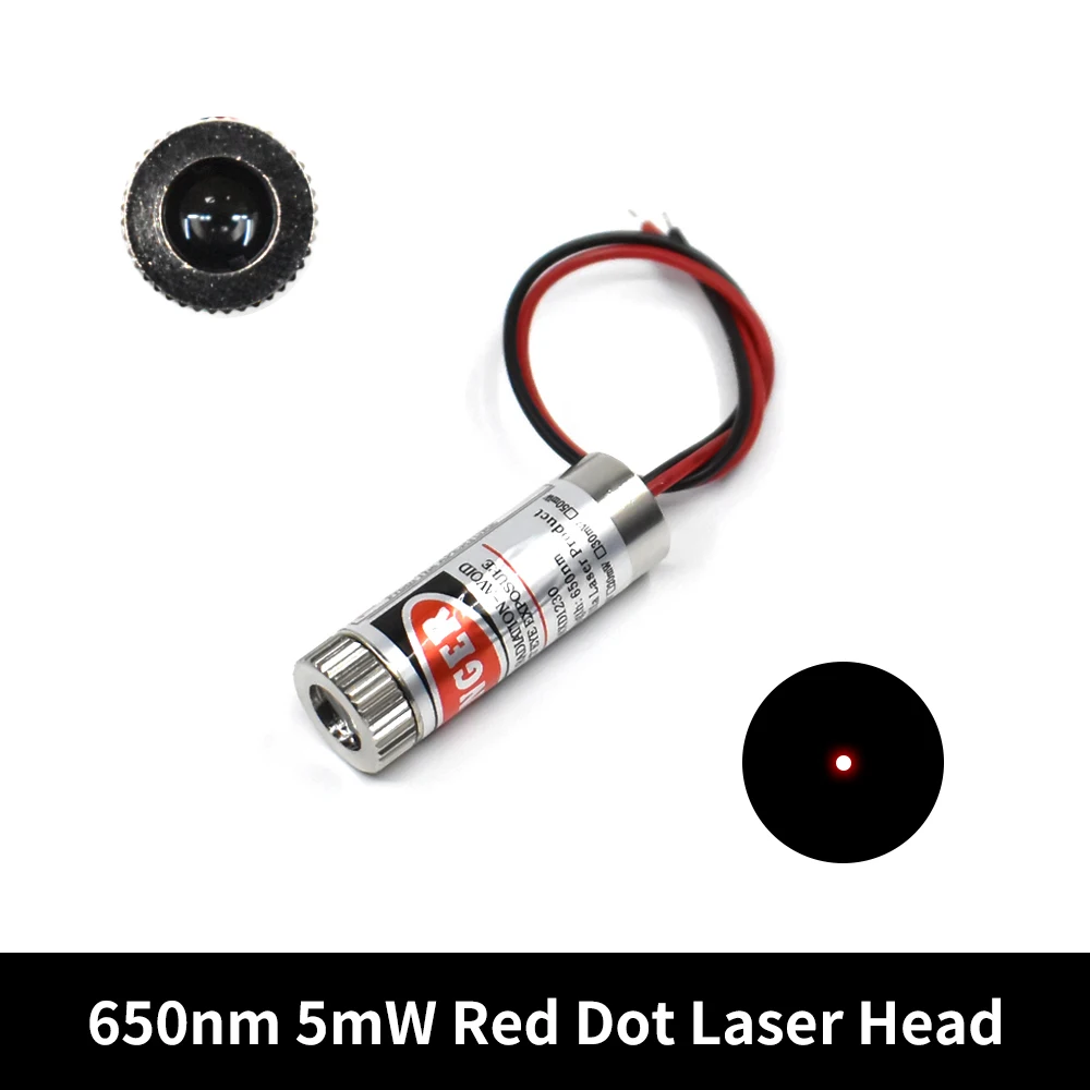 10-1 STKS, 650nm 5 mW Rood Punt/Lijn/Kruis Laser Module Hoofd Glazen Lens Focusseerbare Laserdiode Industriële Klasse, Hoge kwaliteit