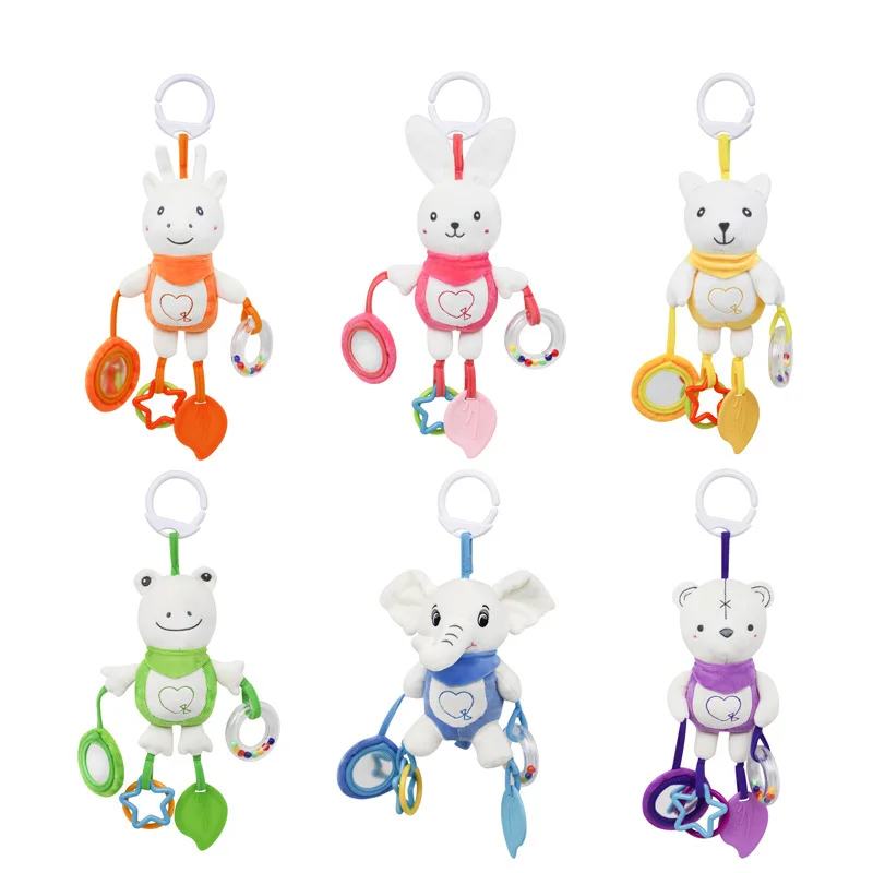 Newborn Baby Plush Stroller Toys Baby Rattles Mobiles Cartoon Animal Hanging Bell Educational Baby Toys 0-12 Months Speelgoed