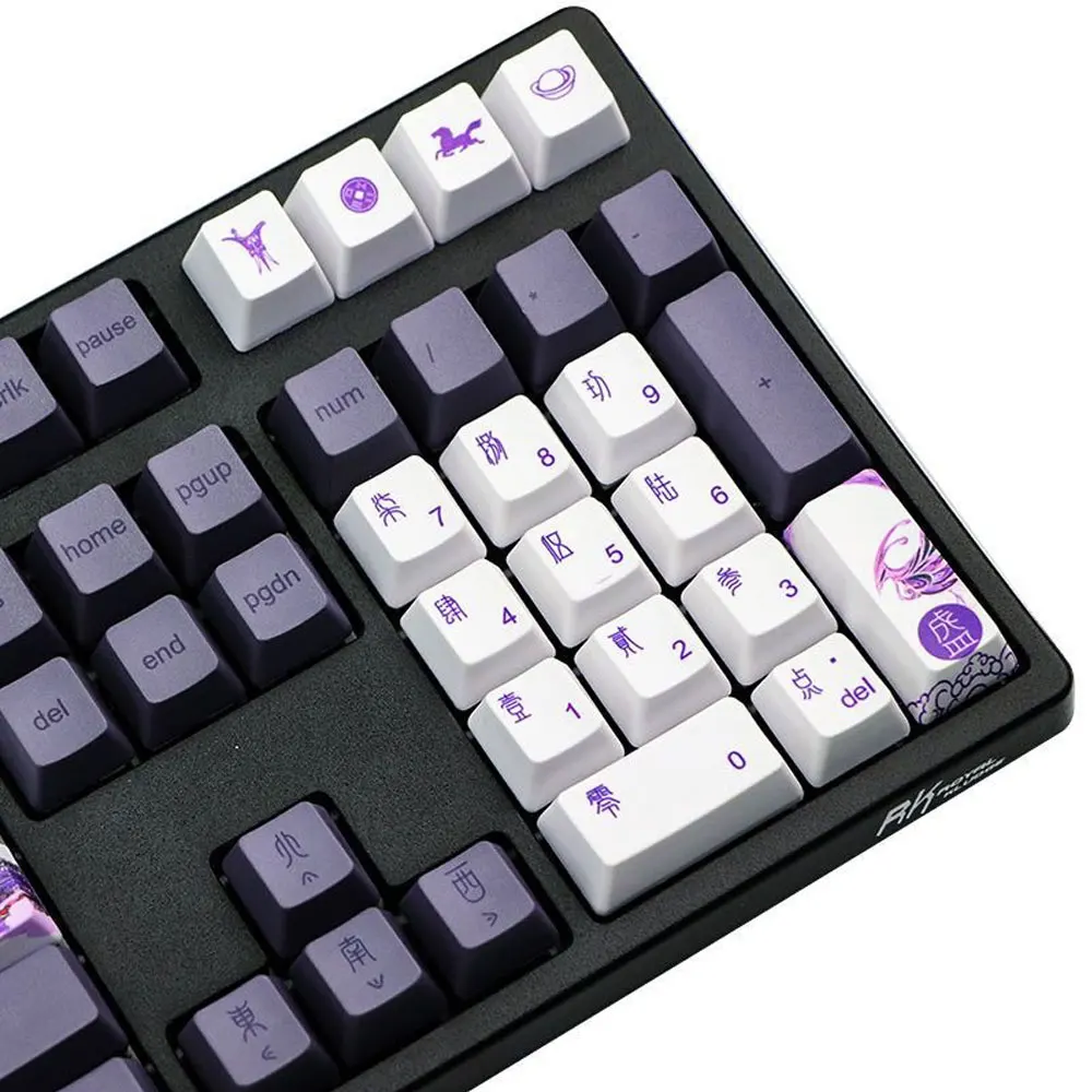 Imagem -05 - Teclado Mecânico do Tema de Hua Dan Keycaps do Conjunto Completo Altura de Mda Pbt Sublimação Térmica 61 64 68 75 84 87 98 104 108 128 Chaves