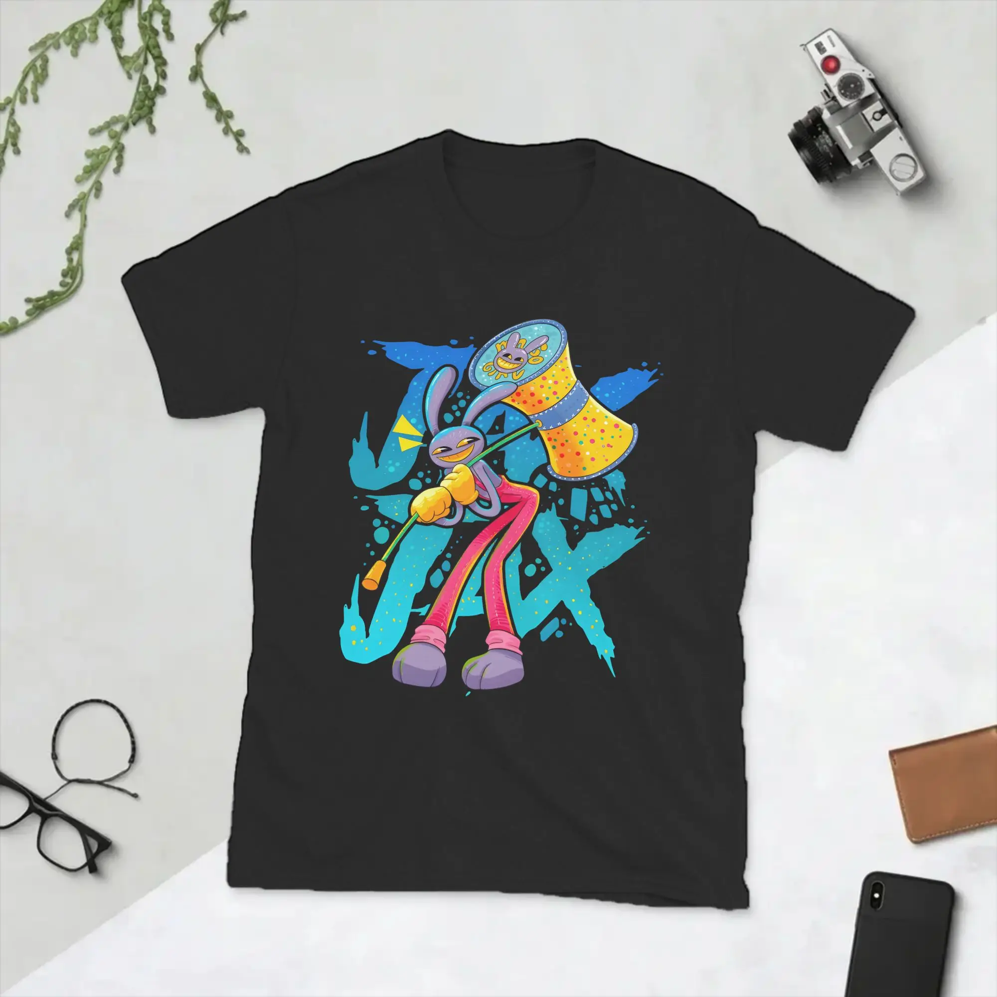 Men's Jax Cartoon Digitals Circus T Shirt  Cotton Tops Crazy Short Sleeve Crewneck Tees Plus Size T-Shirt
