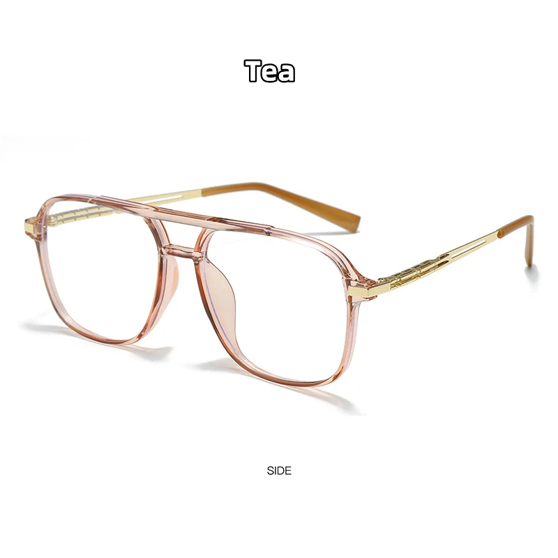 KOCOLIOR Neue Mode Doppel Strahl Großen Rahmen Lesebrille für Männer und Frauen Photochrome Anti Blau Licht Presbyopie Brille – Detail 11