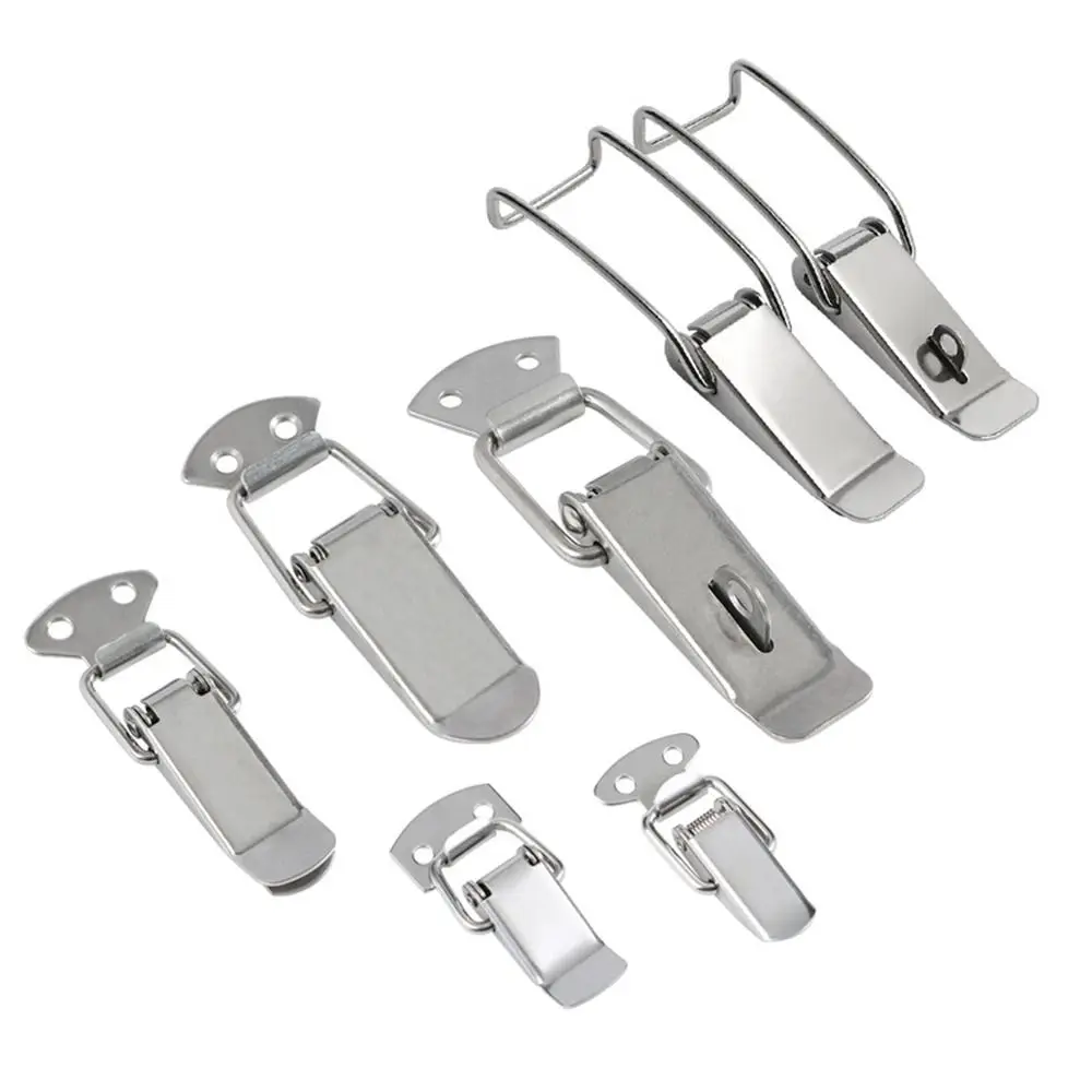 Stainless Steel Spring Clasp Buckle Burglar-proof Anti-Theft Toggle Latch Catch Hardware Multifunctional Duck Billed Buckles