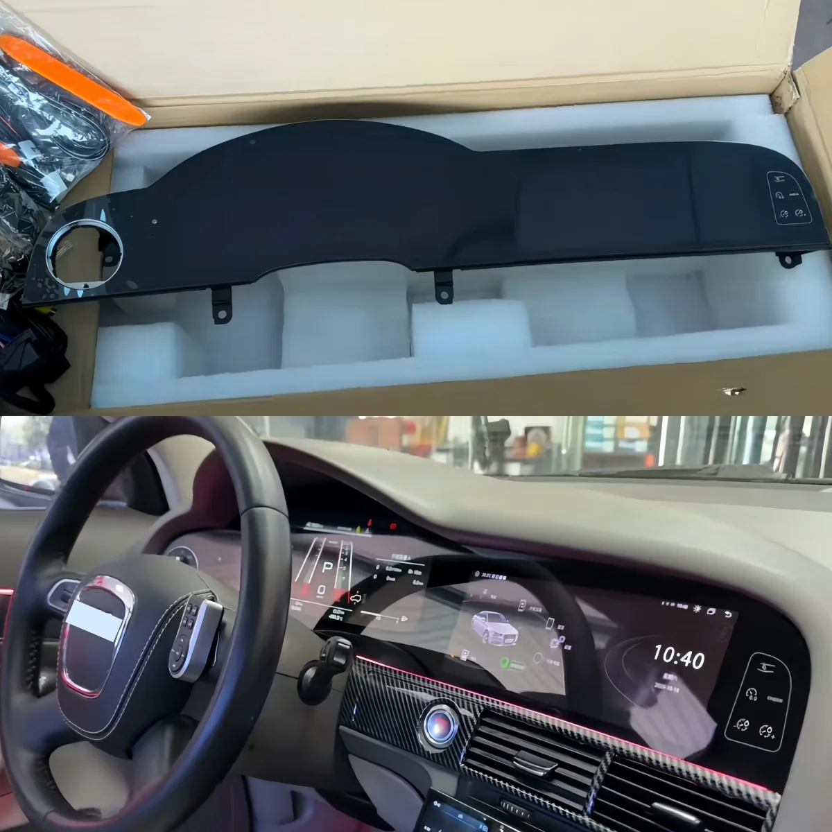 

12.3" Dual Screen Android car radio & digital instrument cluster for Audi A6L 2005-2012 Dashboard Gauge Carplay Android Auto