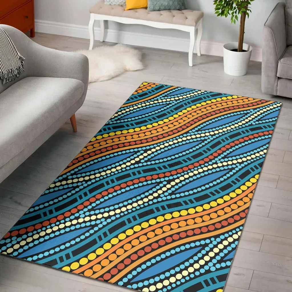 

Australia Area Rug - Aboriginal Pattern 3D Print Room Mat Floor Anti-slip Carpet Home Decoration Themed Living Room Carpet