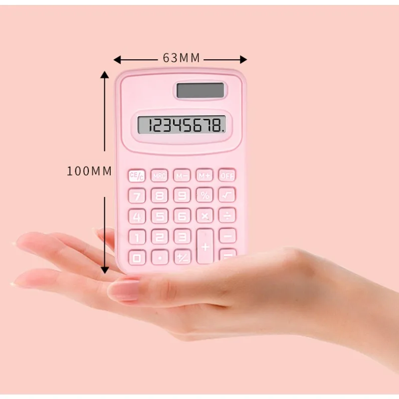 Cute High Beauty Mini Solid Color Calculator Portable Calculation Teaching Simple Office Financial Equipment Office Electronics