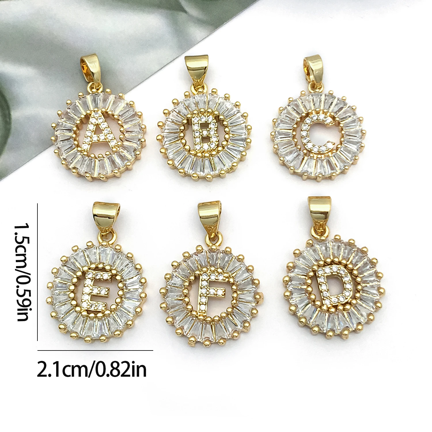 1pc Personalized Gold-Plated Brass Initial Pendant - For DIY Bracelets, Necklaces & Earrings