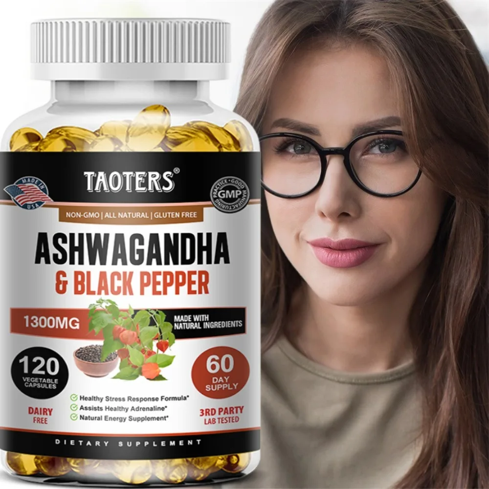 

Ashwagandha with Black Pepper - Premium Stress & Sleep Support Softgels - Unwind Naturally. Recharge Mind & Body