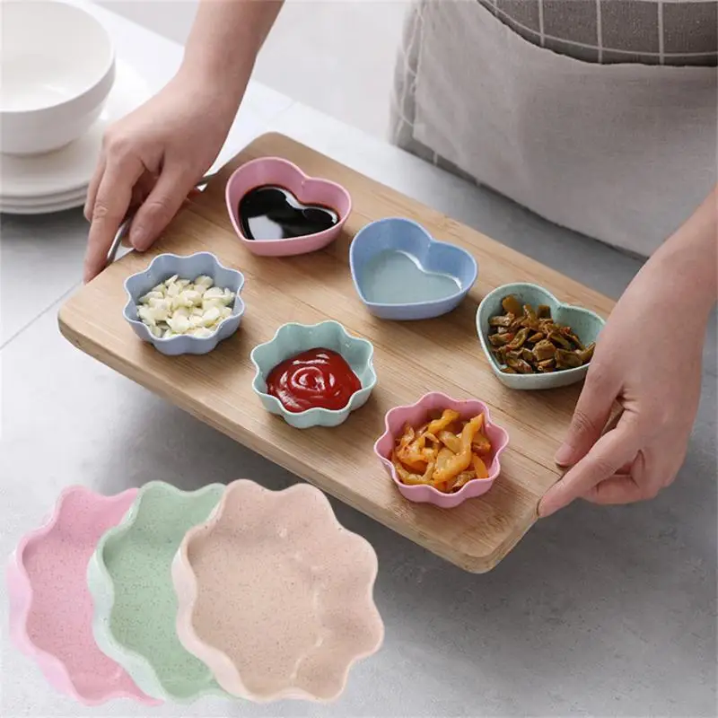 New Tableware Bowl Heart Shape Lightweight Seasoning Bowl Food Sauce Dish Appetizer Plates For Kitchen Tools Kitchen Accessories