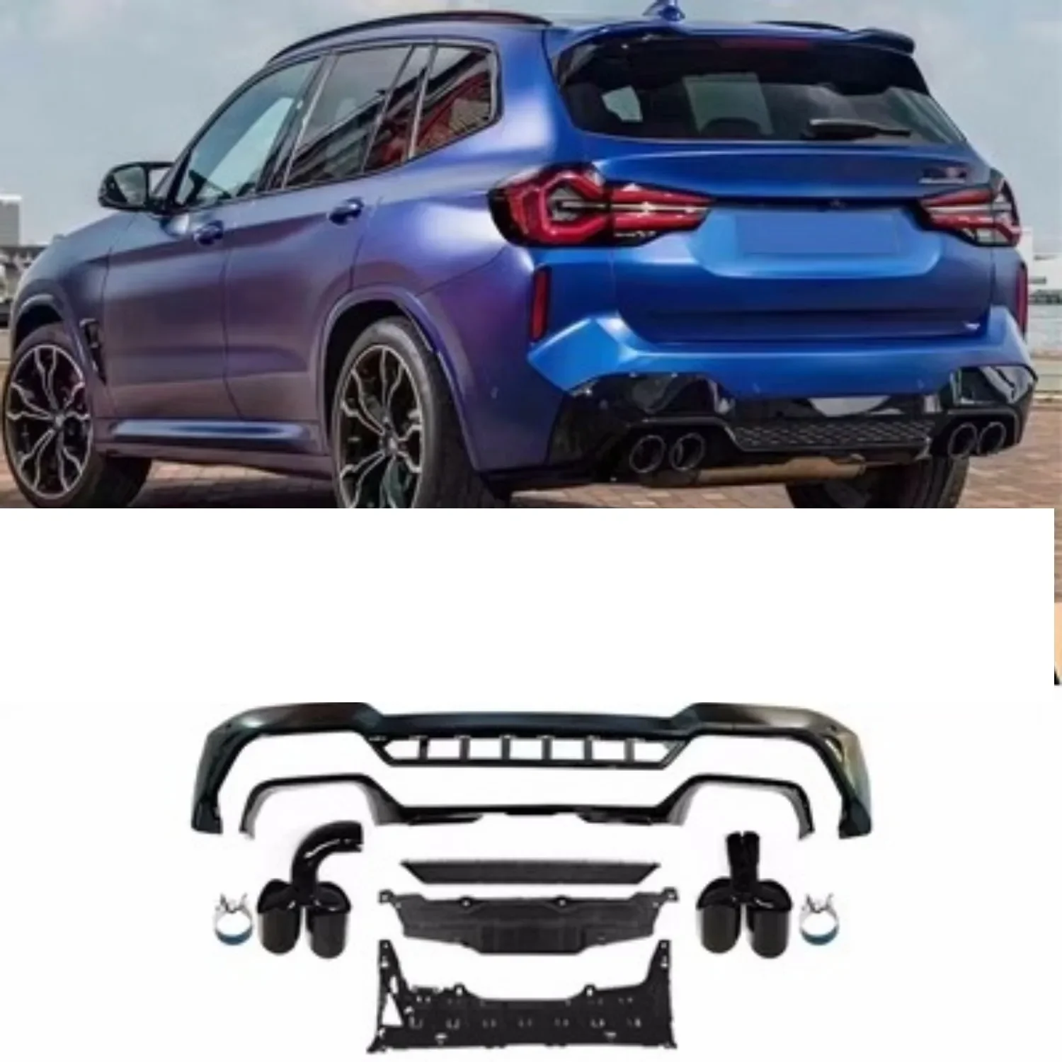 

Car Front Bumper Shovel Front Rear Lip Spoiler grille Tail throat Body kit for BMW x3 x4 18-23