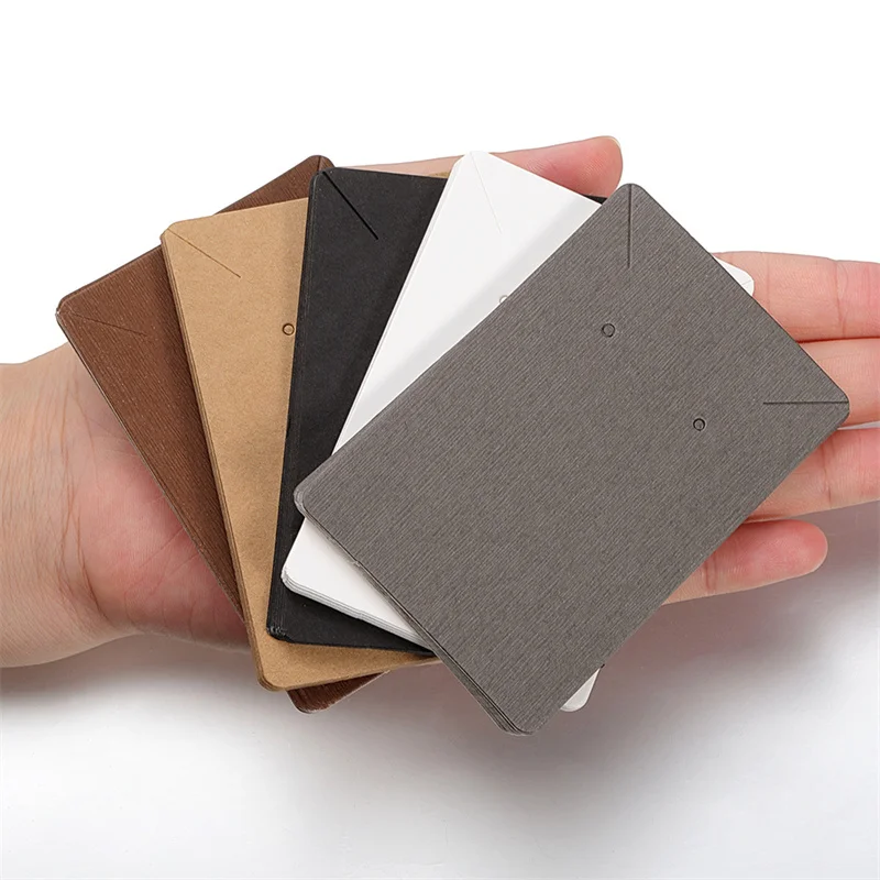 50pcs/lot Kraft Paper Jewelry Display Cards Earrings Necklaces Pendant Packaging Cardboard Hang Tag Card 6*9cm