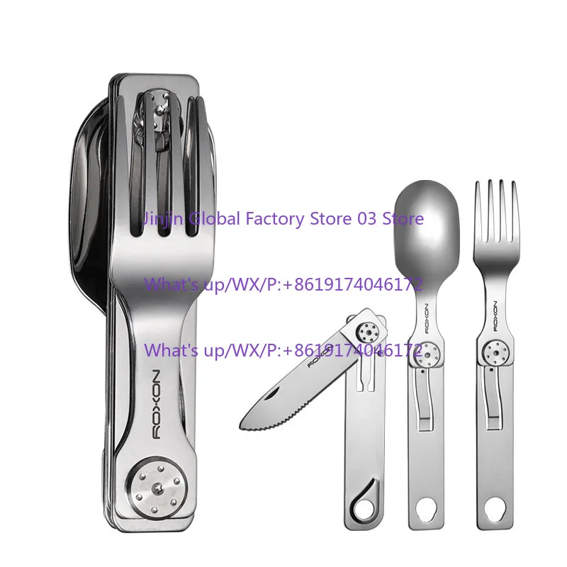 Folding tableware Stainless steel portable camping multi-purpose equipment practical fork and spoon