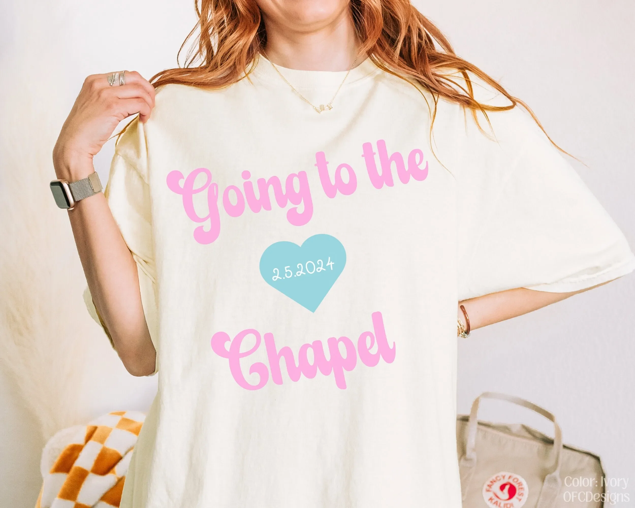 Personalized Going To The Chapel Gonna Get Married Front And Back  Bachelorette T Shirt Coquette Bride