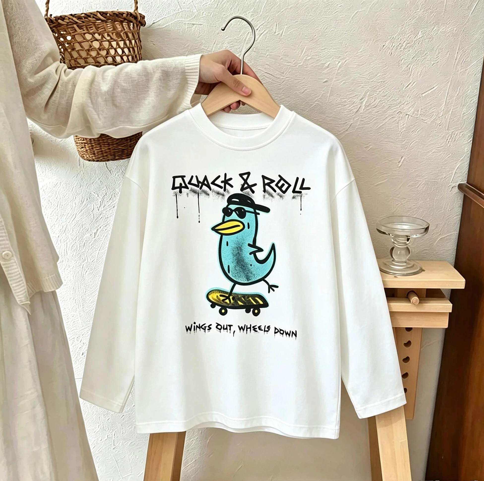2 3 4 5 6 7Years Old Kids Fashion TShirt Long-sleeved Tops Lovely Printed Basic Shirt Early Autumn Clothing Toddler New Tees