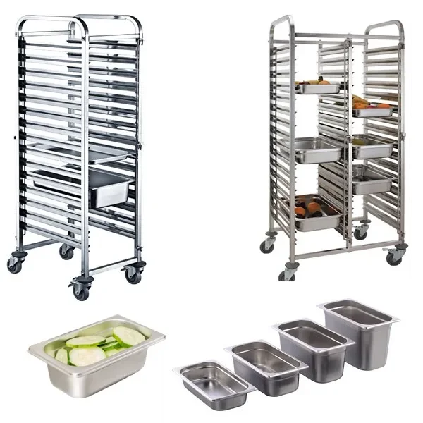 Fast Food Restaurant Stainless Steel Tray Rack Trolley Shelf Cart For Service Equipments