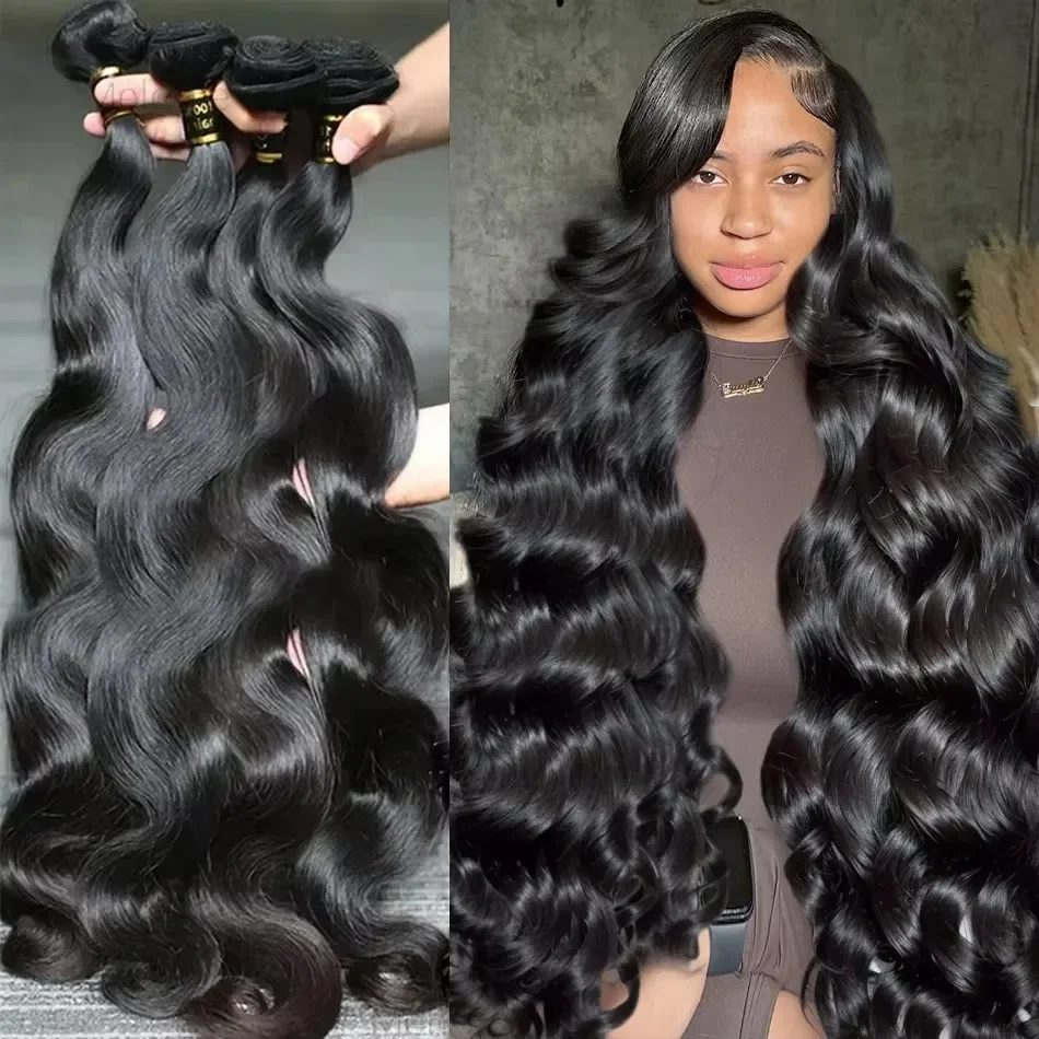 Brazilian 30 32 40 Inch Body Wave Bundles Human Hair 3 4 Bundles Human Hair Water Wave Bundles Body Wave Human Hair Extensions