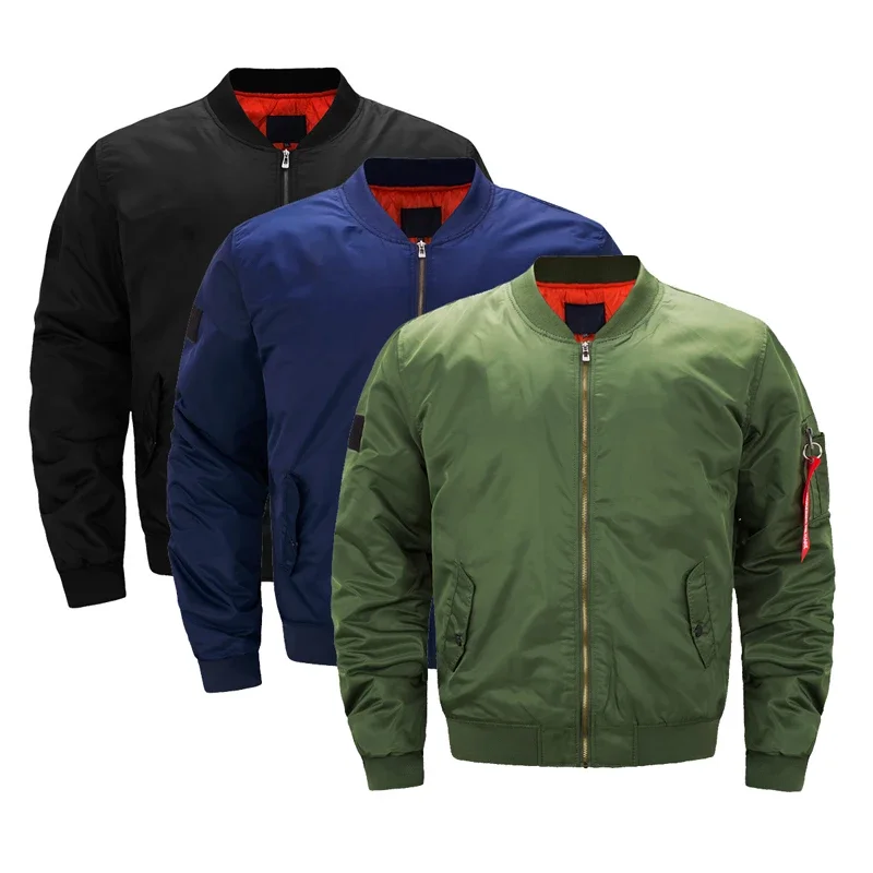 Men's Jackets Spring and Autumn Casual Male Windbreaker Zipper Coat Fashion Baseball Jacket for Men Waterproof Pilot Jacket Big