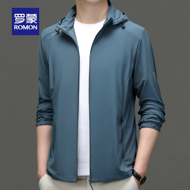 

Мужская летняя легкая куртка из ледяного шелка с защитой от УФ-излучения, дышащая, свободного кроя, модная, с длинными рукавами, на молнии