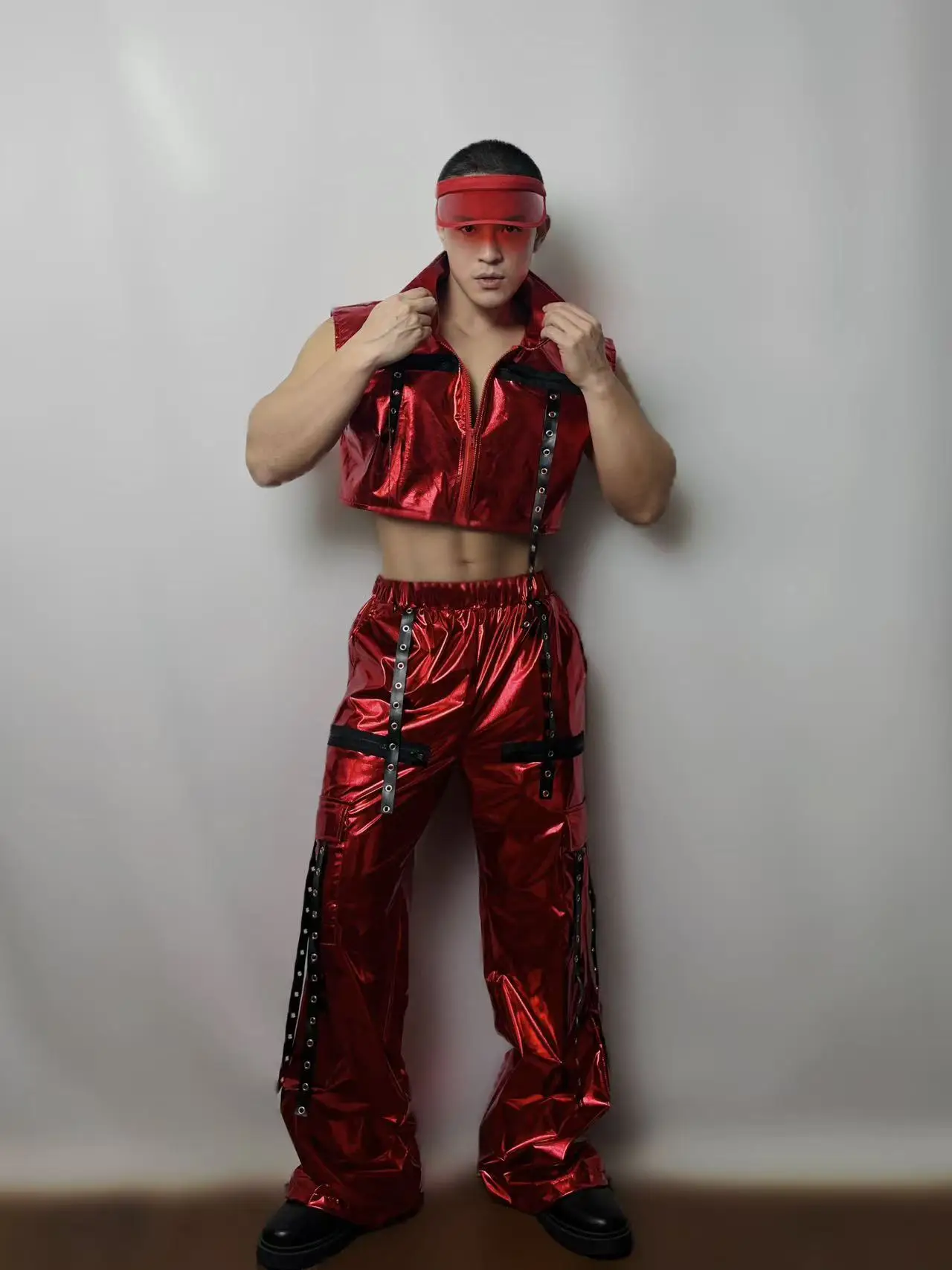 مثير الرجال Ds حفلة الفضة Techwear عرض مسرحي المغني راقصة جوجو ازياء مثير الشرير الجاز الرقص أداء الزي #5