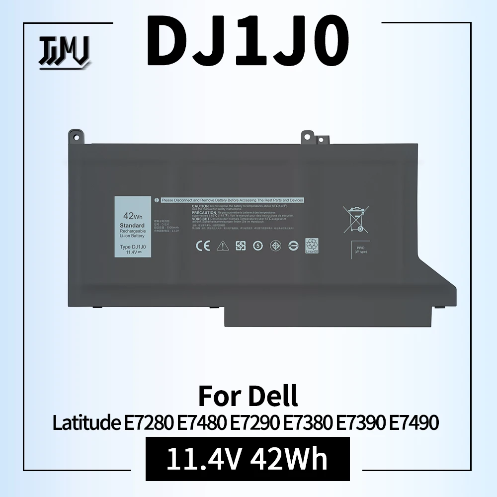 

Аккумулятор DJ1J0 42Wh для ноутбука Dell Latitude 12 7280 E7280 7290 E7290 13 E7380 E7390 7380 7390 14 E7480 E7490 7480 7490 DJ1JO