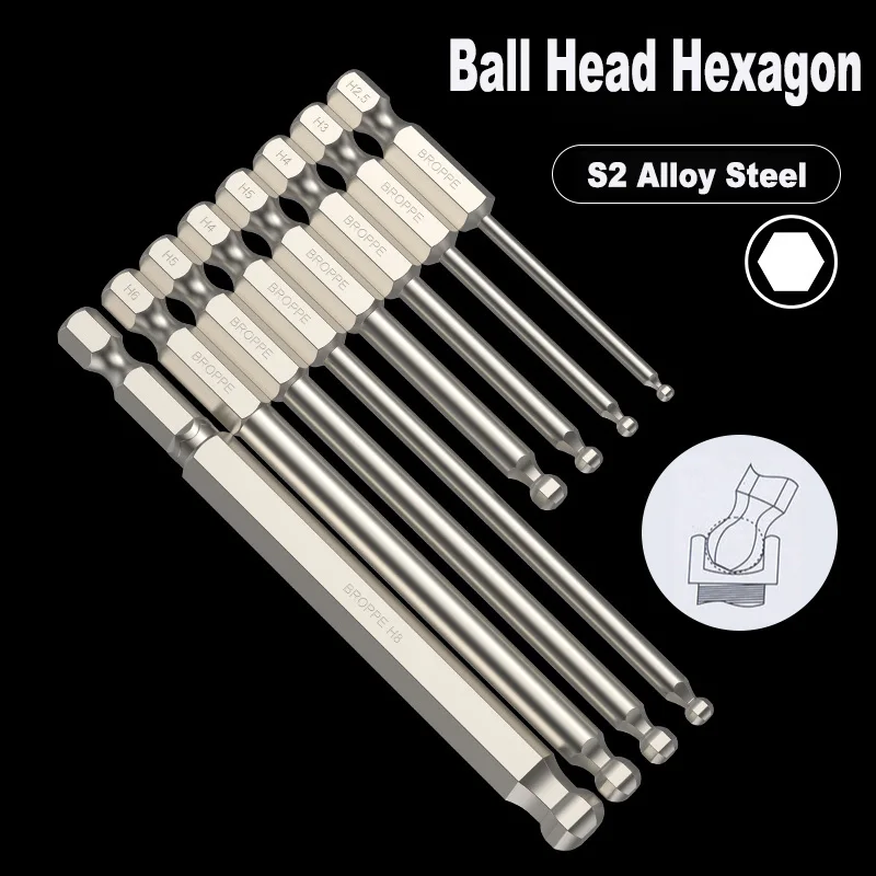 

Driver Electric Screwdriver Hand Tools H2-H8 Ball End Hex Screwdriver Bit Magnetic Hexagon Head Wrench Metric Screw 1pcs