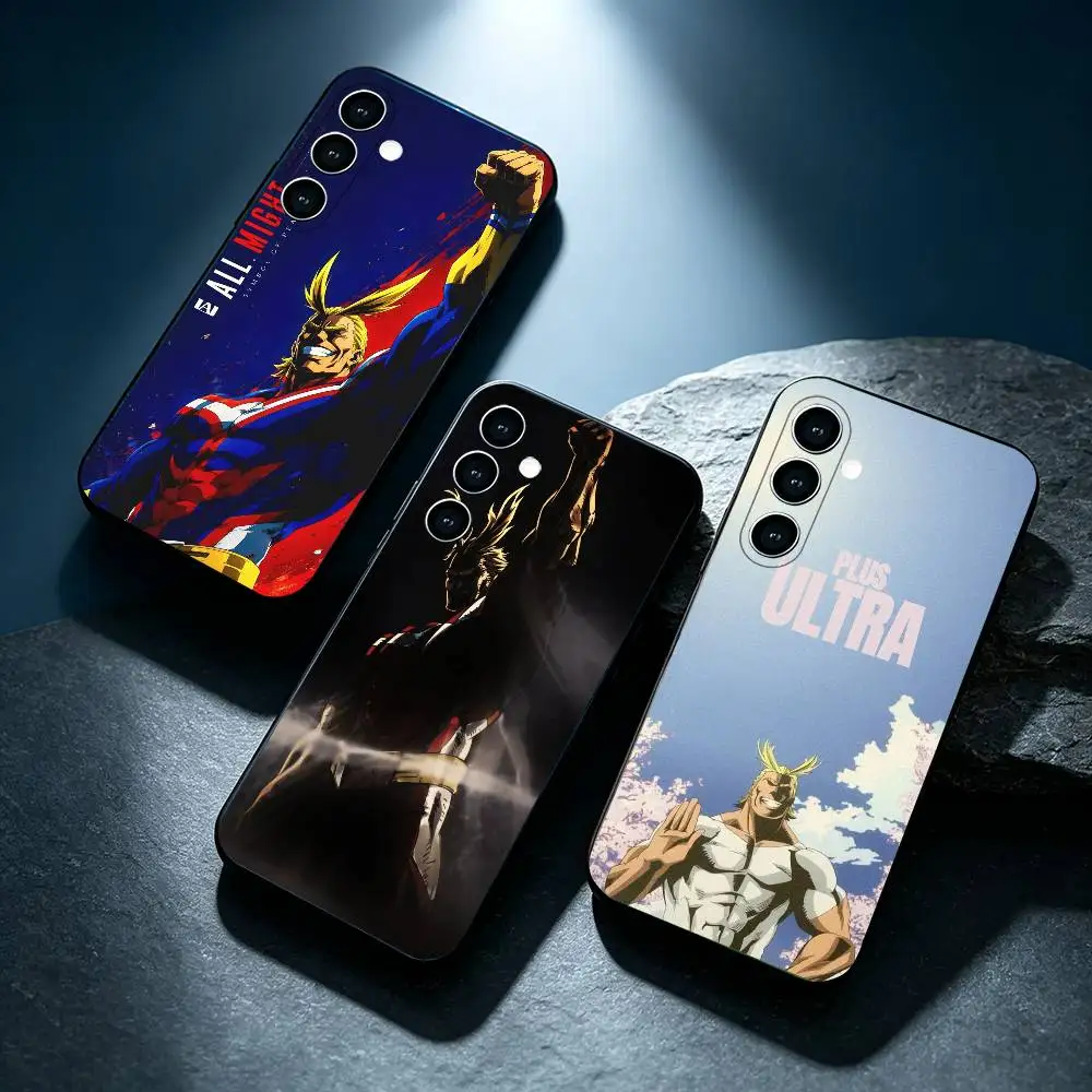 All Might My Hero A-Academia Fashion Phone Case Black Cover For Samsung Galaxy A12,22,32,52,53,71,73, Note9/10/20 Ultra