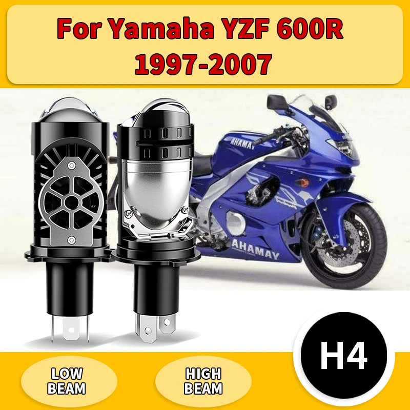 

1PC/2PCS For Yamaha YZF 600R 1997-2007 10000LM H4 Projector Lens LED Motorcycle Headlight HB2 9003 Hi/Lo Beam Bulbs Plug&Play