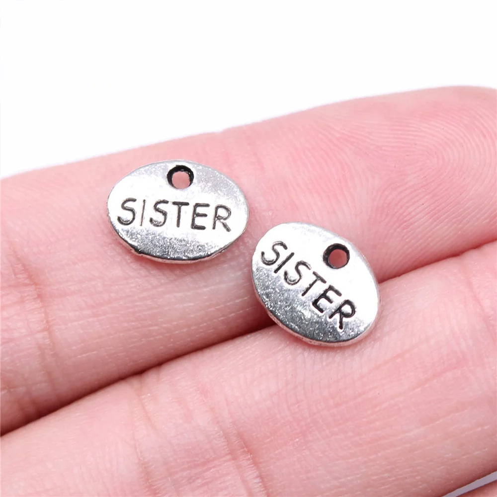 Mom Mother's Day Heart Charm Pendant Alloy Family Pendant For DIY Bracelet Necklace Jewelry Making Supplies