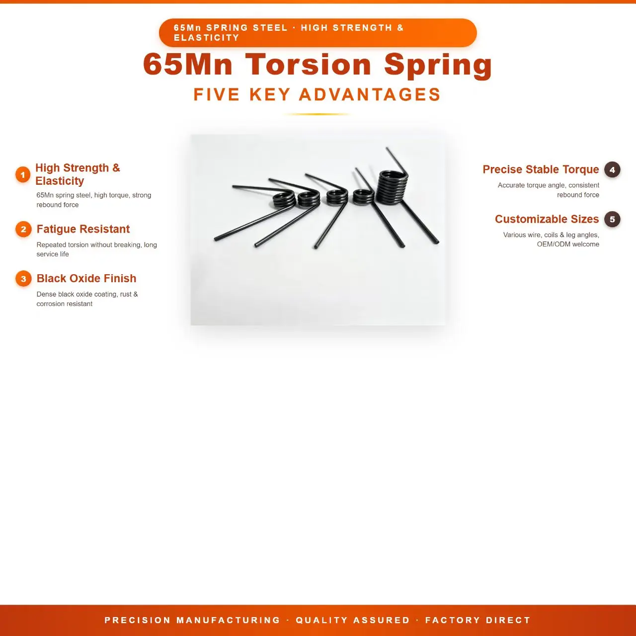 65Mn Steel Mini Torsion Springs 0.3mm Line Thickness OD 1.5~5mm 60-180 Degree 3/6/9 Loops Black Hardware Components