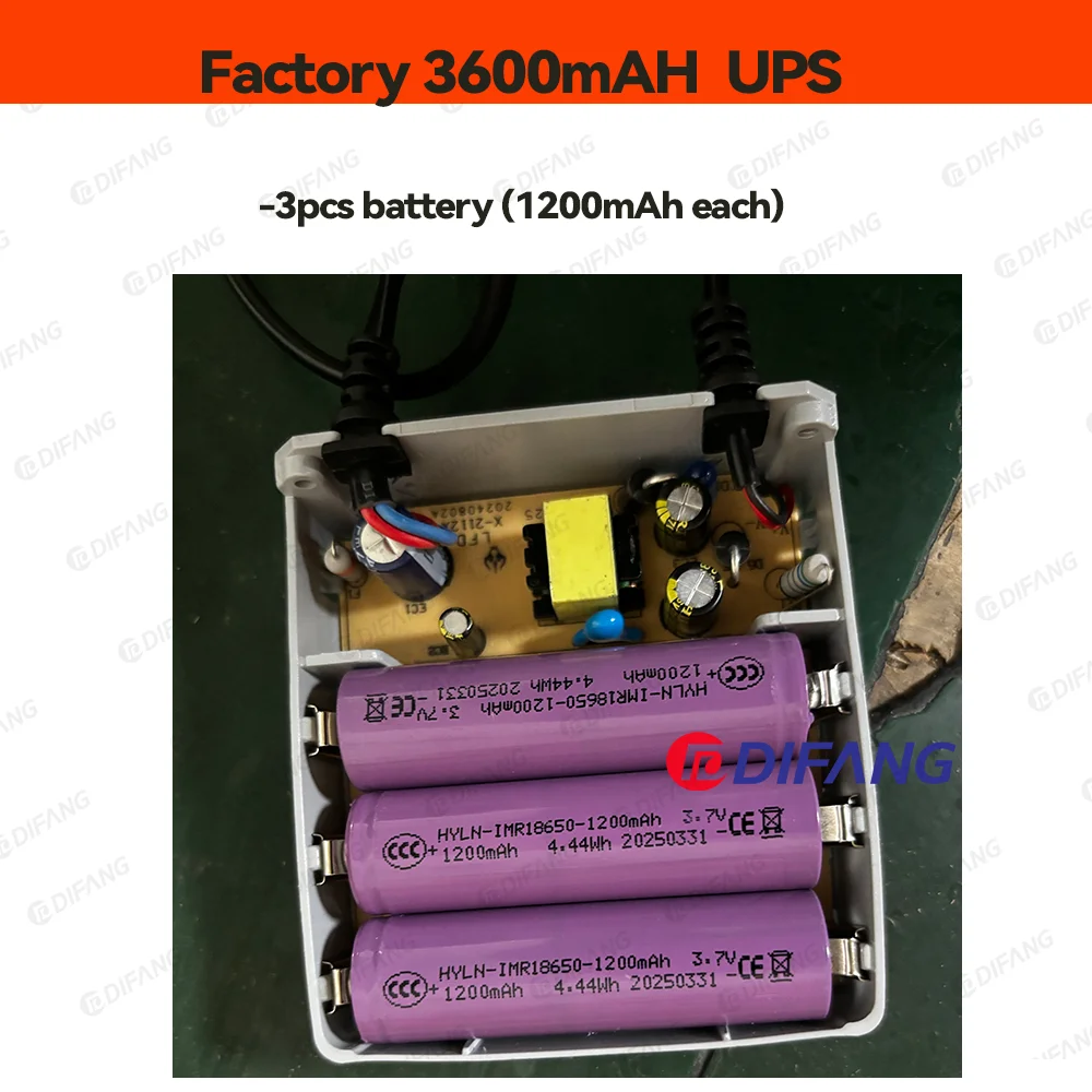 Waterproof Power Adapter 3 Meter Waterproof Power Adapter Outdoor Use For CCTV UPS Power Outage 3600mAh Battery UPS Power