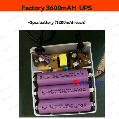 Imagen 2 del producto Adaptador de corriente de 12V CC, extensión de 3 metros, adaptador de corriente impermeable para uso en exteriores para CCTV, UPS, corte de energía, batería de 3600mAh, alimentación UPS