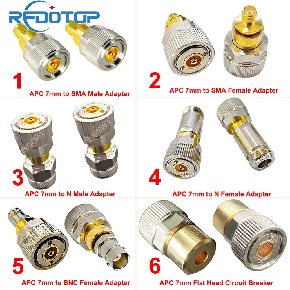 1PCS APC-7mm to SMA/Q9 BNC/L16-N Connector Network Analyzer Calibration High Frequency Test SMA/Q9 BNC/N to 7mm-APC RF Adapter