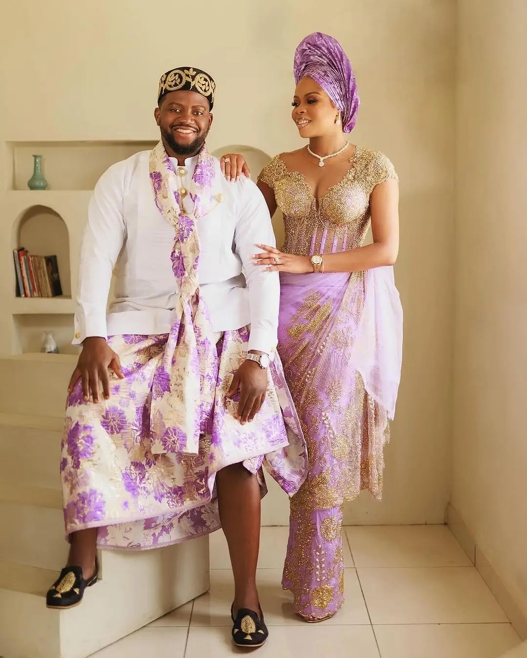 Gorgeous Lilac Nigerian Formal Prom Dresses Luxury Beaded Lace Aso Ebi Wedding Reception Dress African Bridal Party Dress Custom