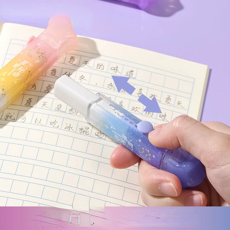 Horoscope Jelly Eraser Pencil Cute Push-pull Pen Shape Rubber Korean Stationery Cute School Supplies Pencil Eraser for Kids