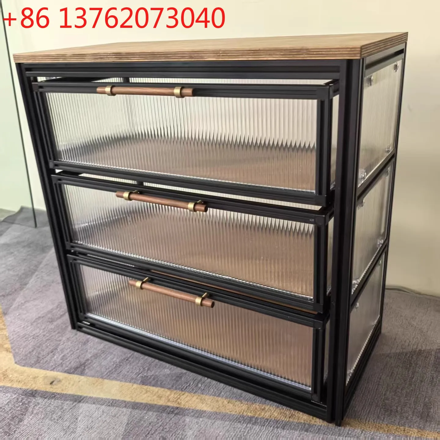 

Aluminum profile marine plate storage rack birch acrylic supermarket display cabinet