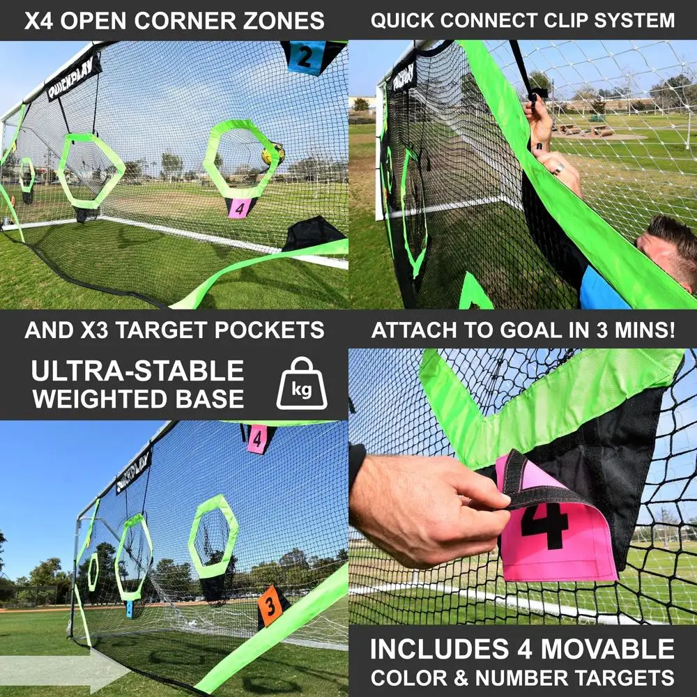 

Футбольные ворота с 7 сетками для точности бросков - Прочные ворота различных размеров - Идеально подходят для тренировок или домашнего использования