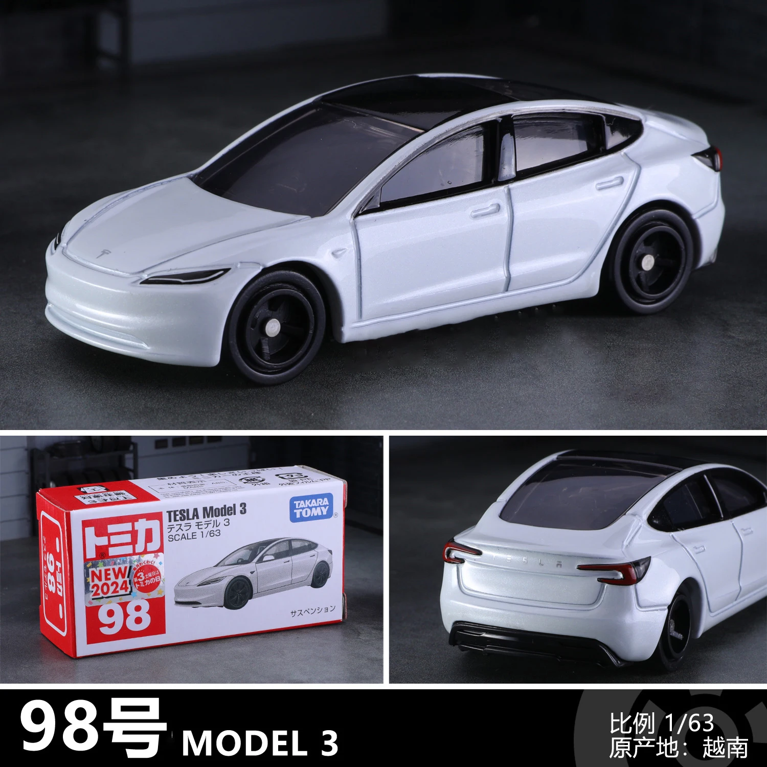 Takara Tomy Tesla Model 3 Alloy Car Diecasts & Toy Vehicles Car Model Miniature Scale Model Car For Children