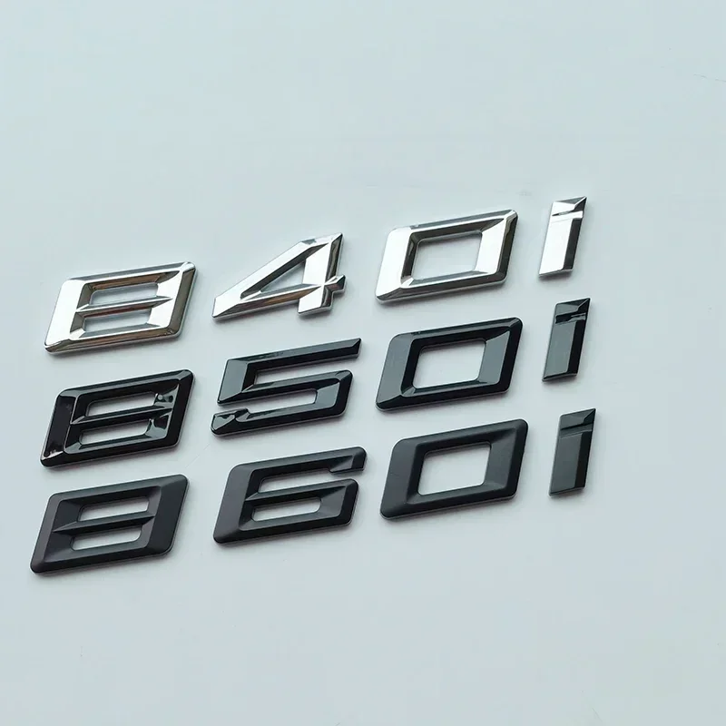 OK New Italic Font Letters 840i 850i 860i ABS Emblem for 8 Series Car Trunk Lid Nameplate Logo Sticker Matte Glossy Black Chrome