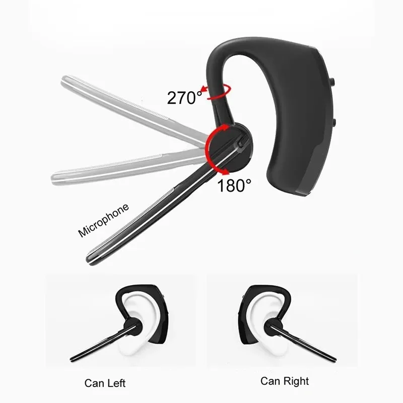 V8 Wireless Bluetooth Earphone with HD Mic Stereo Business Handsfree HD Call Bluetooth Headset