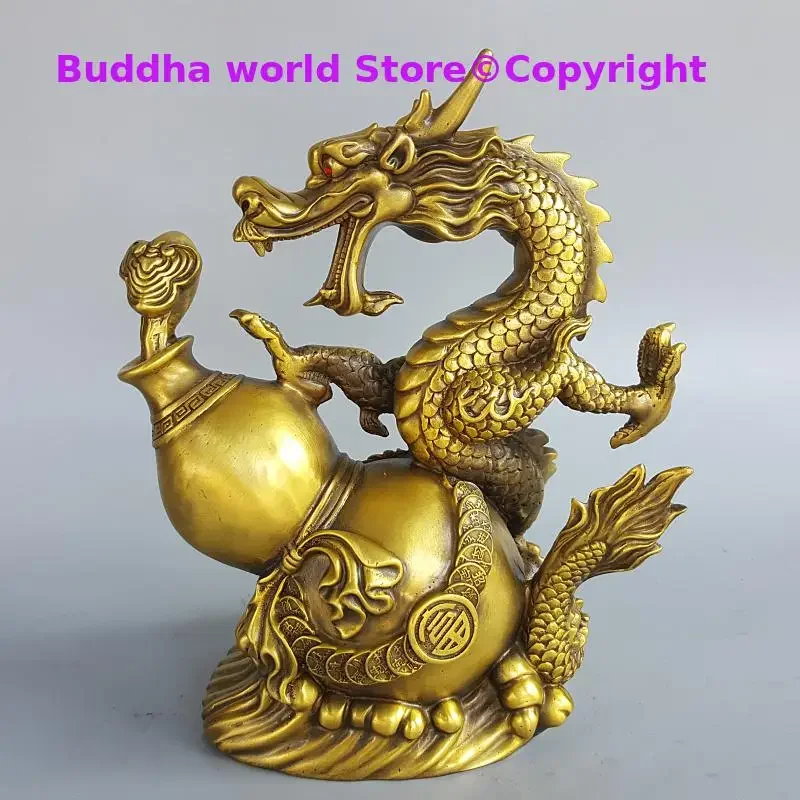 آسيا المنزل جلب الثروة المال حظا سعيدا التنين الملكي RU YI تمثال القرع فنغ شوي تمثال شركة متجر المنزل التميمة تعويذة