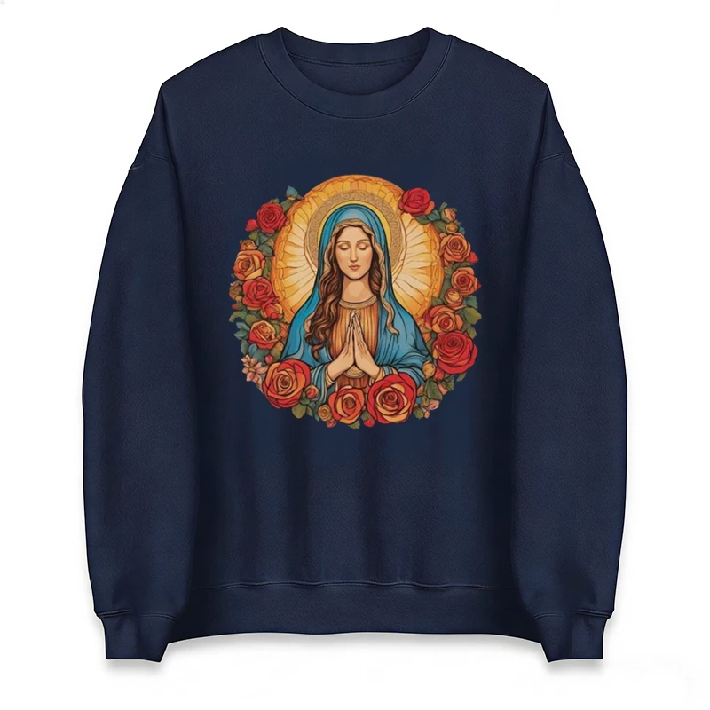 Sweat Catholique Sweat Vierge Marie Hombre Sudadera Mujer Sudadera Thermal Shirt Promo Clothes Women's Clothes Sweater
