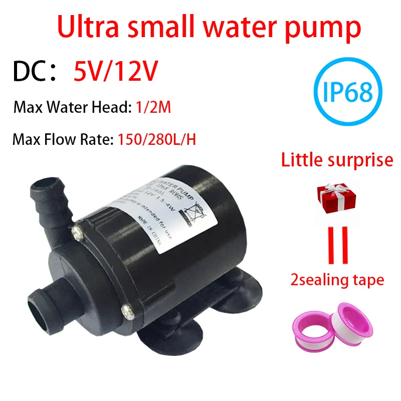 

280L/H Micro Brushless Motor Submersible Pump Fish Tank Aquarium Pump Computer Water Cooled Pet Drinking Water