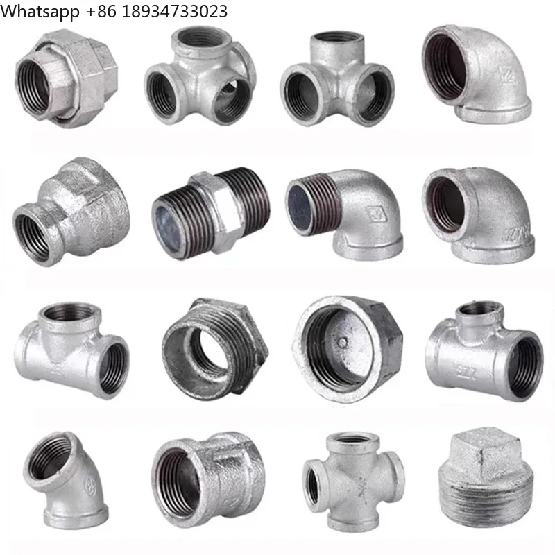 Galvanized Hot Dip Malleable Iron Pipe Fittings 90 Degree Elbow NPT Thread Zinc Plated Casting for Gas Plumbing Applications