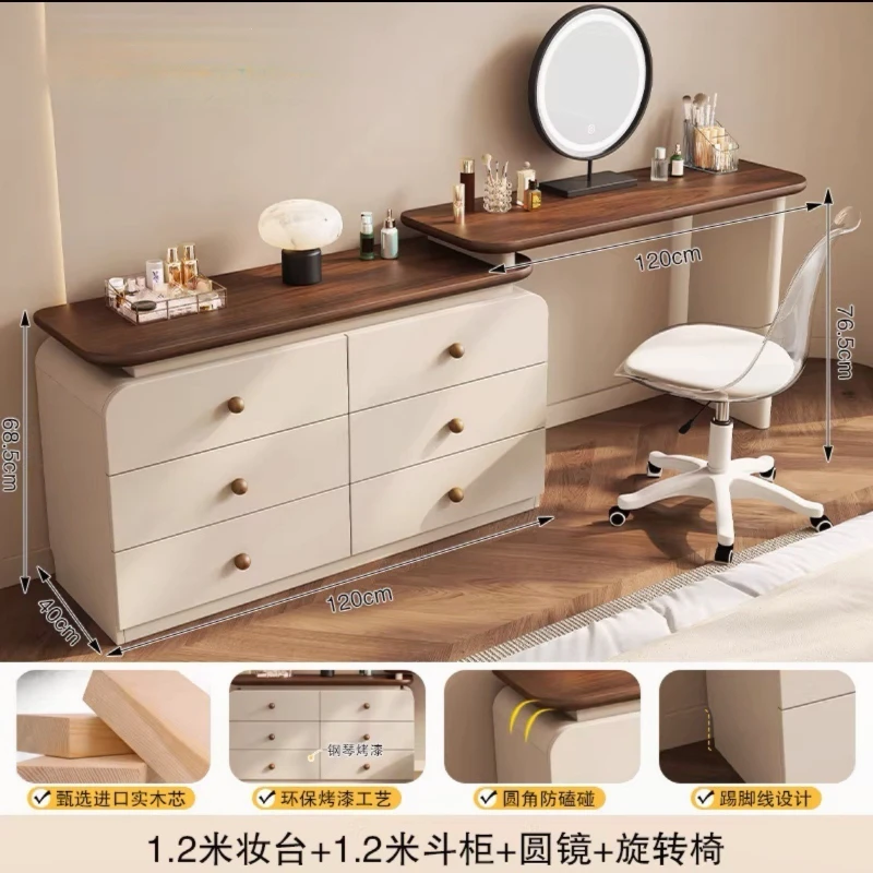 new solid wood dresser modern simple makeup table master bedroom small corner small apartment bedside